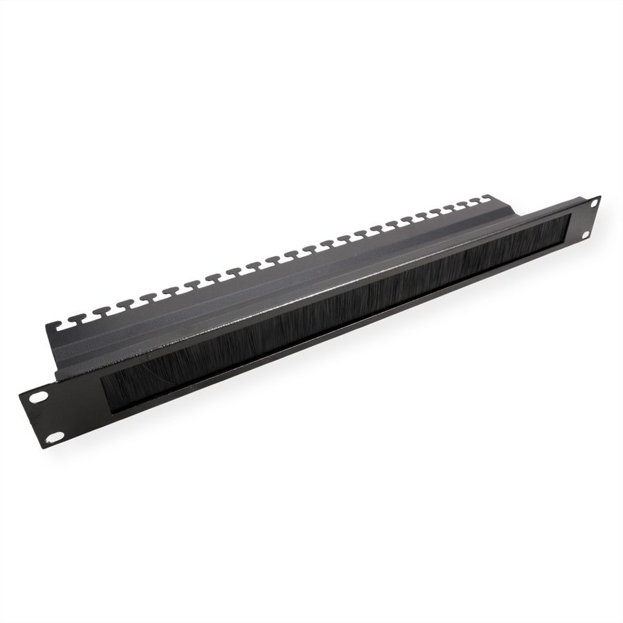 ROLINE 19-inch cable entry, with brush strip 1U black