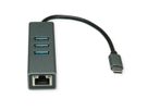 ROLINE USB Type C to Gigabit Ethernet Converter + Hub 3x