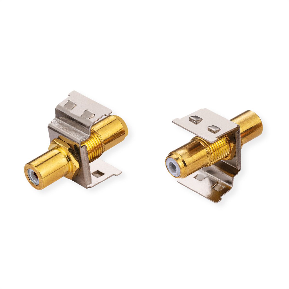 ROLINE RCA Keystone Coupler, Metal, Shielded, white