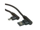 ROLINE USB 2.0 Cable, A reversible - Micro B (90° angled), M/M, black, 0.8 m