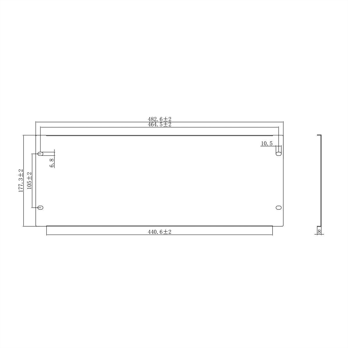 VALUE 19" Blank Panel, 4U, Metal, black