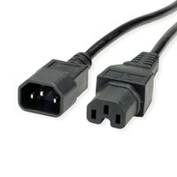 VALUE Power Cable IEC320/C14 Male - C15 Female, H05RN-F, black, 0.5 m