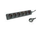 ROLINE Power Strip, 6-way, black, 1.5 m