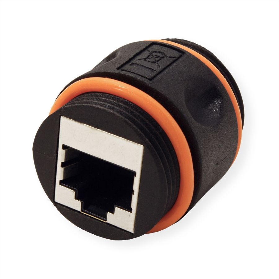 VALUE RJ45 Modular Coupler, Cat.6A (Class EA), STP, Outdoor/Industrial, black
