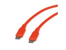 ROLINE USB 2.0 Cable, C–C, M/M, 60W, silicone, orange, 1 m