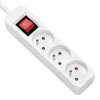 VALUE Power Strip, 3-way for France (UTE), with Switch, white, 1.5 m