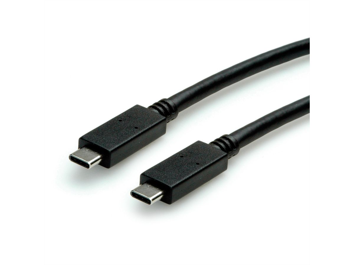 ROLINE USB 3.2 Gen 2 Cable, PD (Power Delivery) 20V5A, with Emark, C-C, M/M, black, 0.5 m