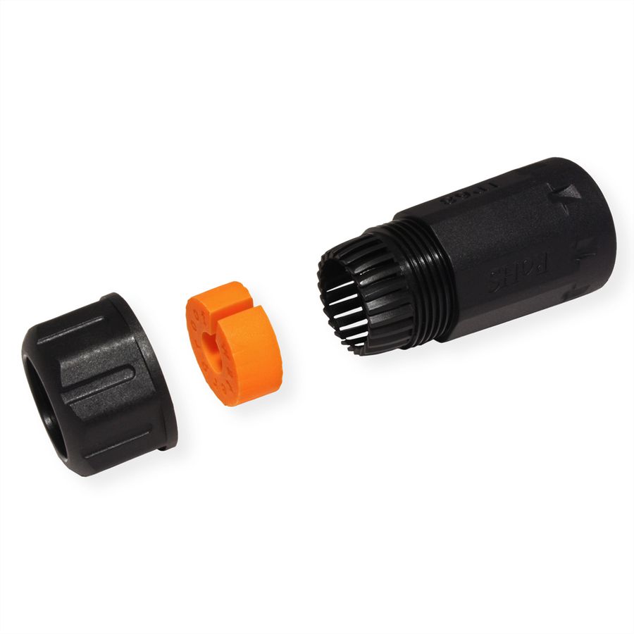 VALUE RJ45 Modular Coupler, Cat.6A (Class EA), STP, Outdoor/Industrial, black