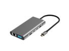 VALUE Dockingstation Type C, 2x 4k HDMI, DP, VGA, Gigabit Ethernet, 2x USB-C, 2x USB-A, PD