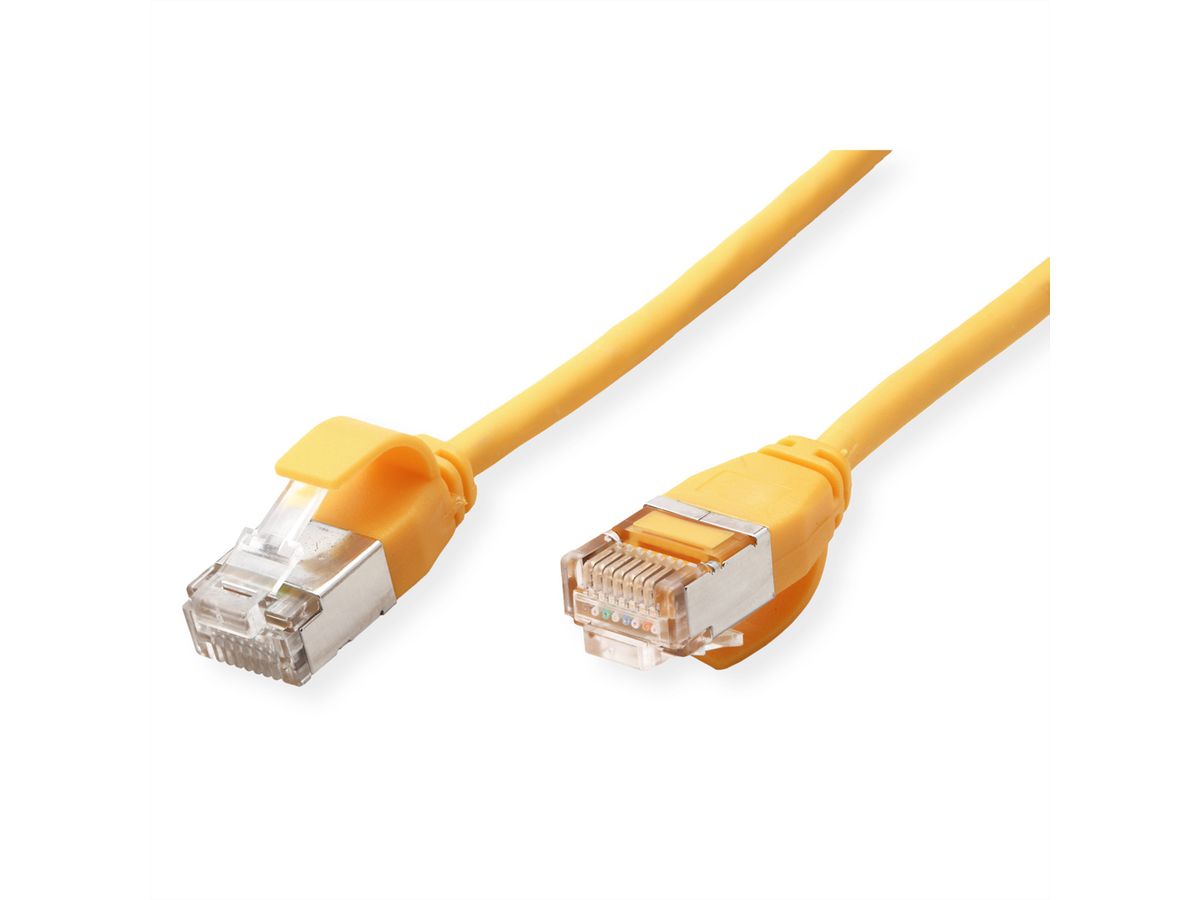 ROLINE U/FTP DataCenter Patch Cord Cat.6A (Class EA), LSOH, slim, yellow, 0.5 m