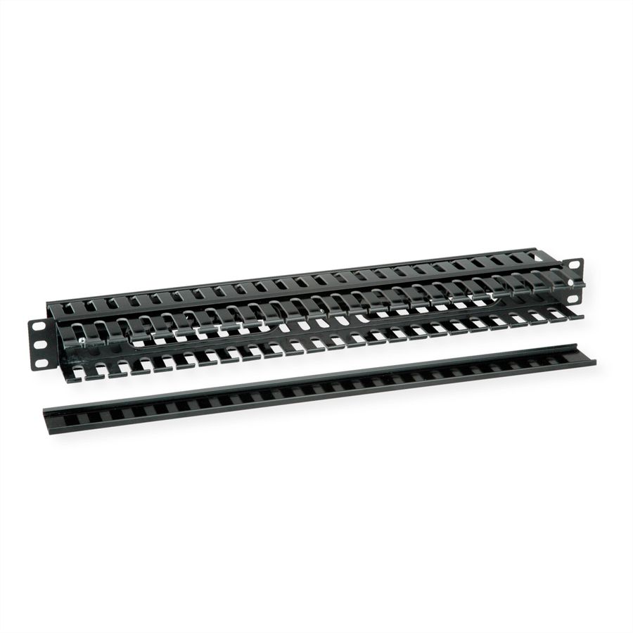 VALUE 19" Front Panel 1U with Double-Sided Patch channel, black
