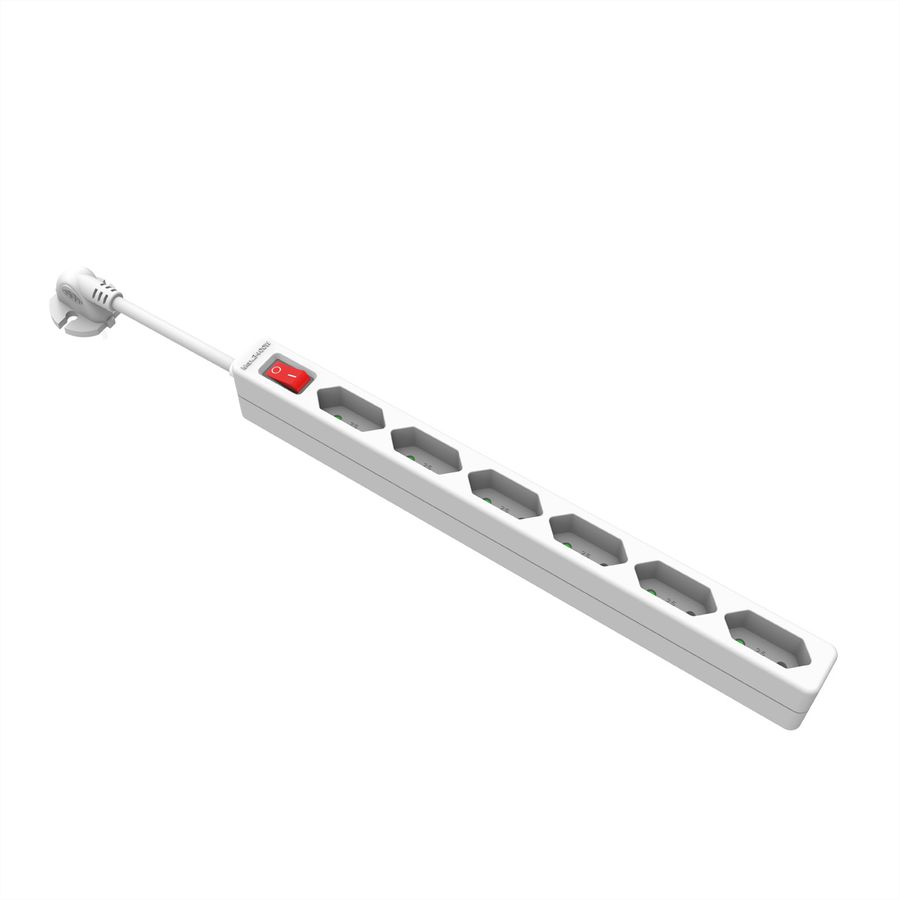 VALUE Power Strip 2-Pin Euro Type, 6-way, with Switch, 1.5 m