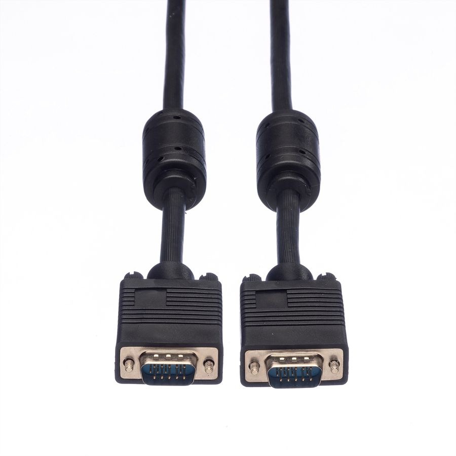 ROLINE SVGA Cable + Ferrite, HD15, M/M, 3 m