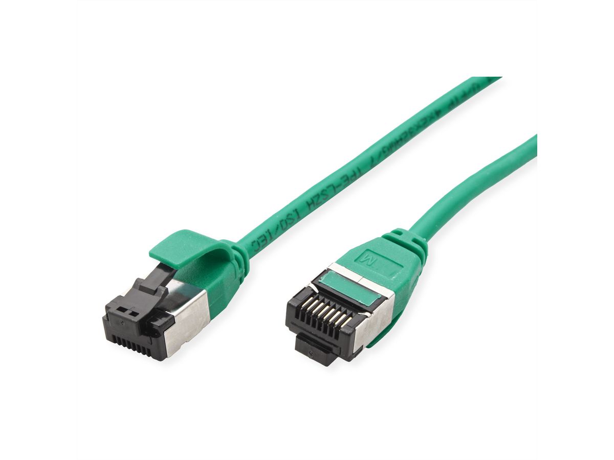 ROLINE U/FTP Patch Cord Cat. 8.1 (Class I), LSOH, SLIM, green, 0.15 m