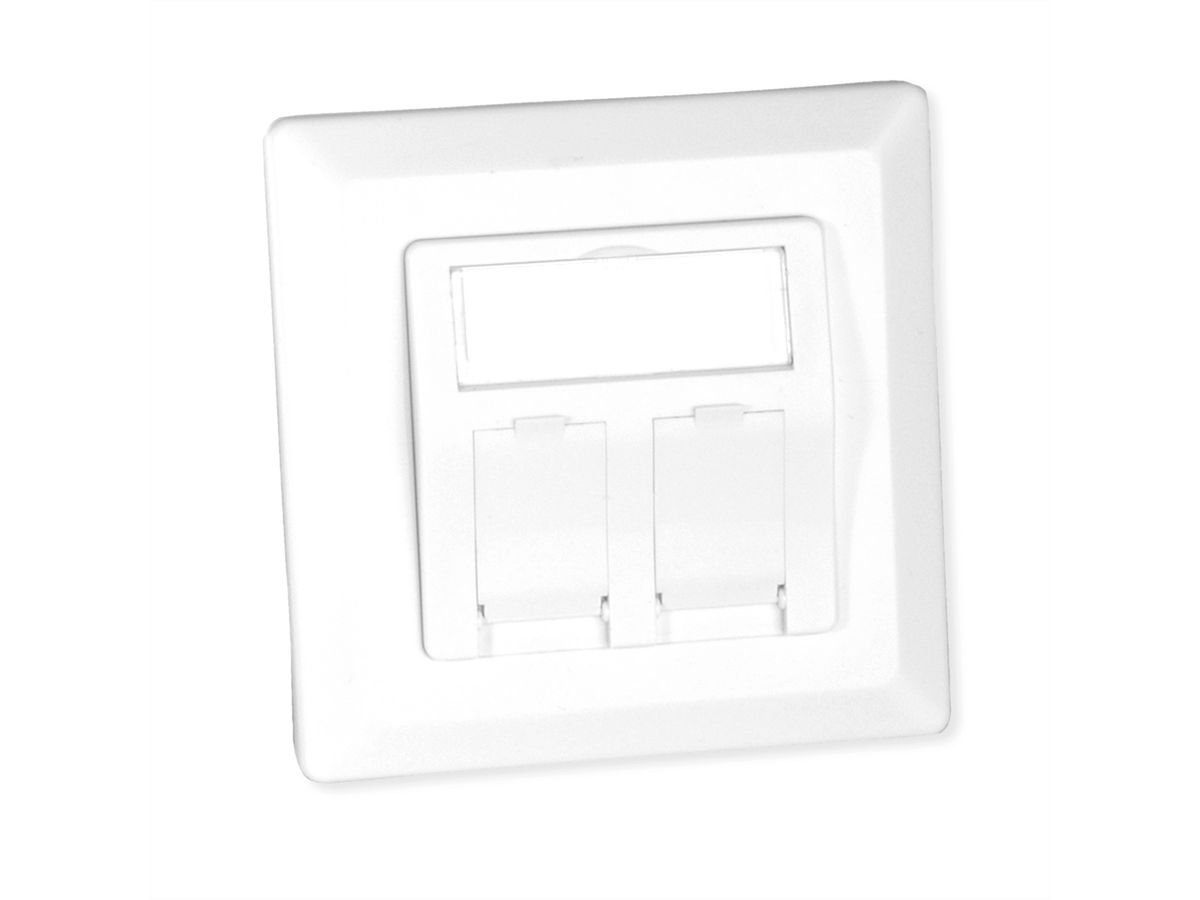 ROLINE Flush Mount Wall Oulet for Keystones, 2-port