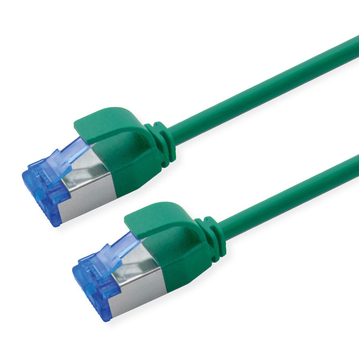 ROLINE S/FTP Patch Cord Cat.6A / Class EA, LSOH, Slim, PoE, green, 10 m