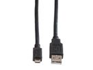 ROLINE USB 2.0 Cable, A - Micro B, M/M, black, 3 m