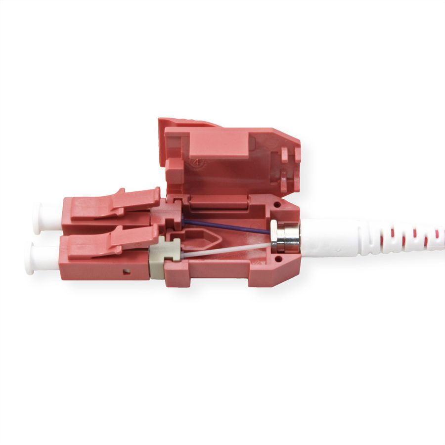 ROLINE Fibre Optic Jumper Cable, Duplex, 50/125µm, OM4, LC/LC, LSOH, UNIBOOT, violet, 20 m