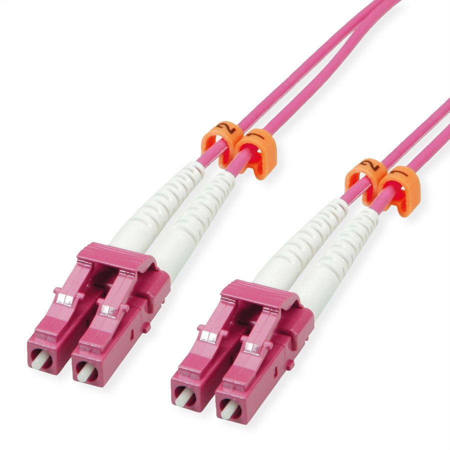 VALUE  FO Jumper Cable 50/125µm OM4, LC/LC, Low-Loss-Connector, LSOH, violet, 2 m