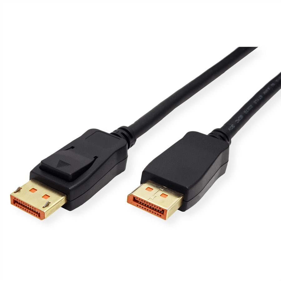 ROLINE DisplayPort Cable, v2.1, 10K@60Hz, 54Gbit/s, UHBR13.5, DP-DP, M/M, black, 1 m