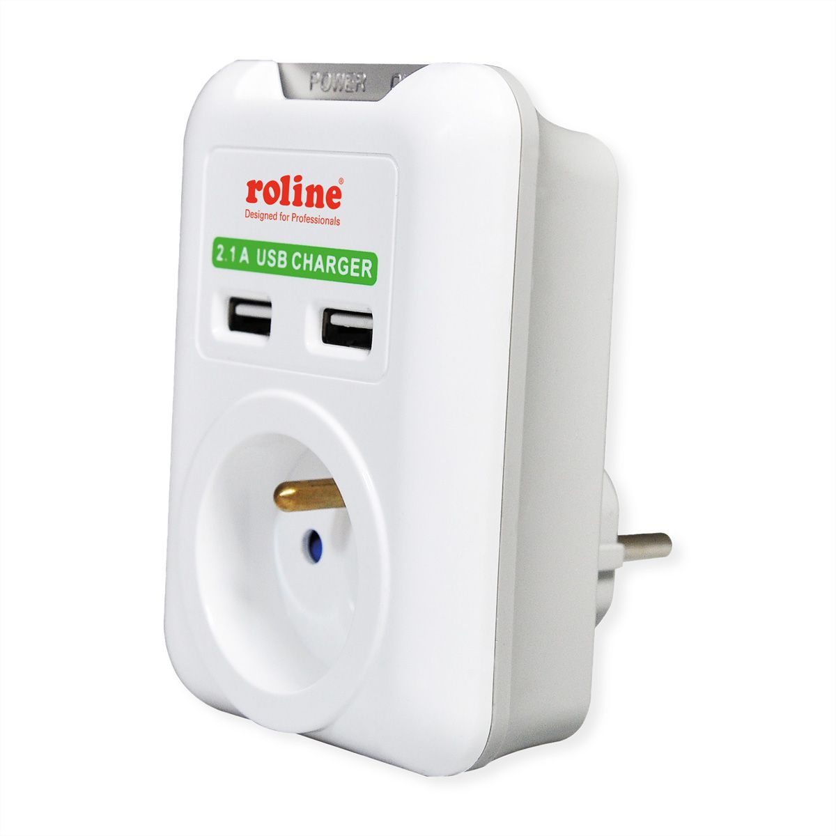 ROLINE Power Wall Outlet, 2x USB Charger, UTE version