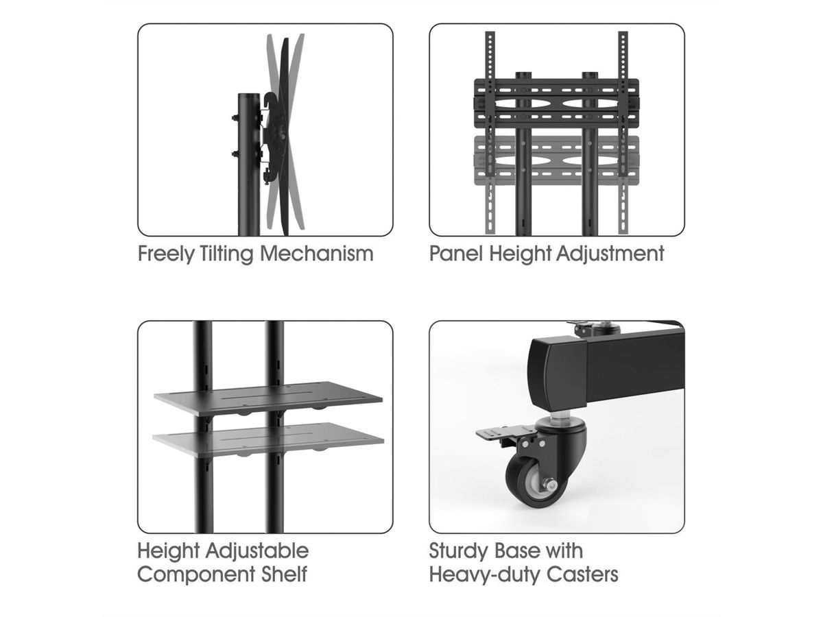 VALUE LCD/TV Mobile Cart, max. 50kg (37" - 70"), black