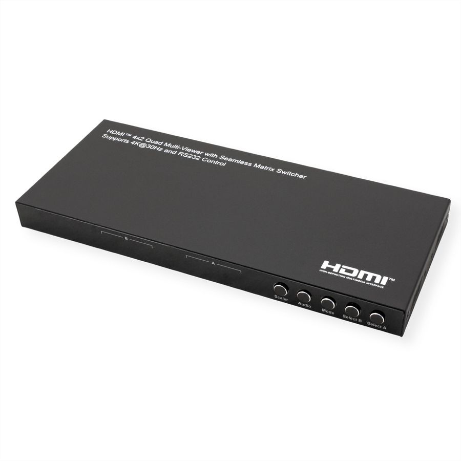 VALUE HDMI Matrix, 4x2, 4K30Hz, QUAD Multi-Viewer, seamless switching