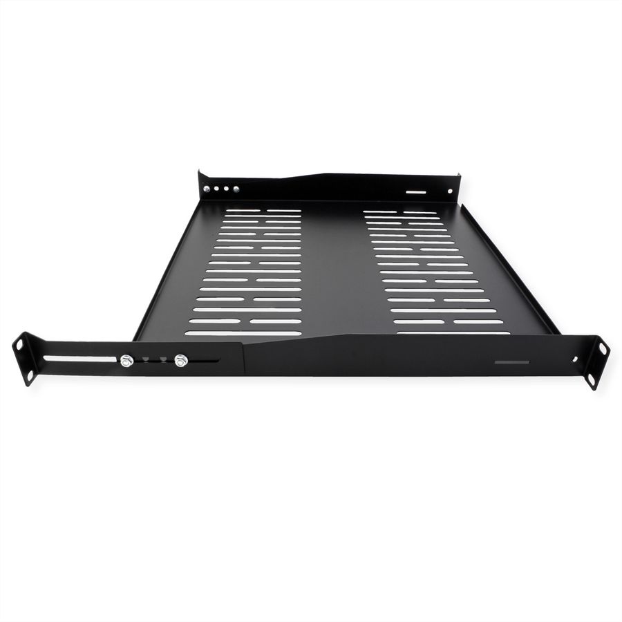 VALUE 19"-Fixed Shelf, 440 x 400mm, max. 25kg, 1U, U-Shape, black
