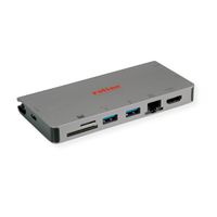 ROLINE USB Type C docking station, 4K HDMI, 1x VGA, 2x USB 3.2 Gen 1 ports, 1x SD/MicroSD card reader, 1x USB Type C PD (Power Delivery), 1x Gigabit Ethernet