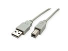 USB 2.0 Cable, Type A-B, beige, 3 m