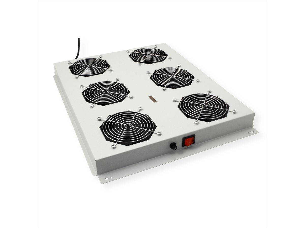 ROLINE 19" roof fan unit with 6 fans, ON/OFF for server rack PRO series, grey