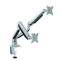 VALUE Dual LCD Monitor Arm, Desk Clamp, 6 Joints, height adjustable separately, gas spring