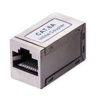 VALUE RJ-45 Mini Inline Coupler, Cat.6A (Class EA), shielded, silver