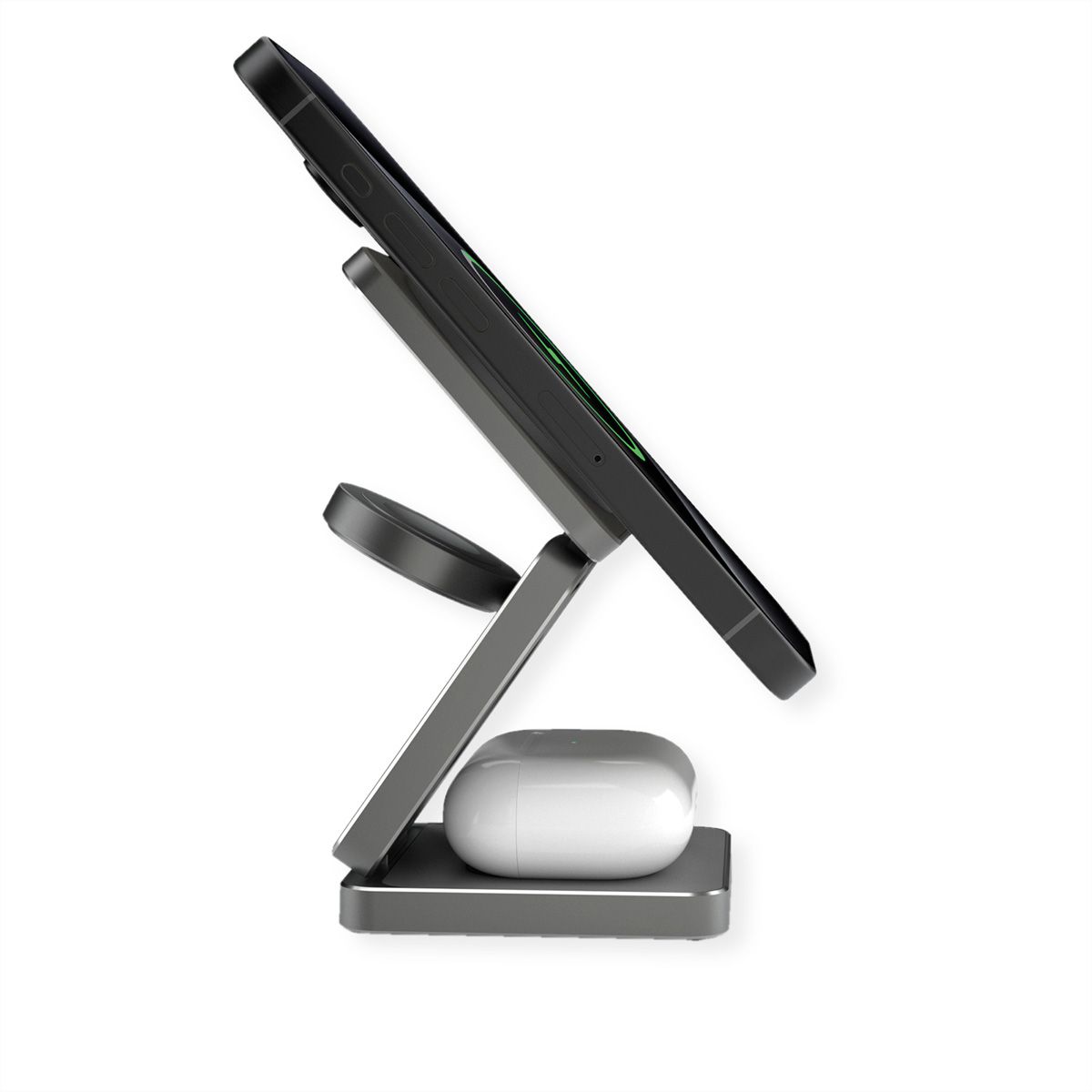 ROLINE 3-in-1 Wireless Foldable Charging Stand, for Samsung Devices
