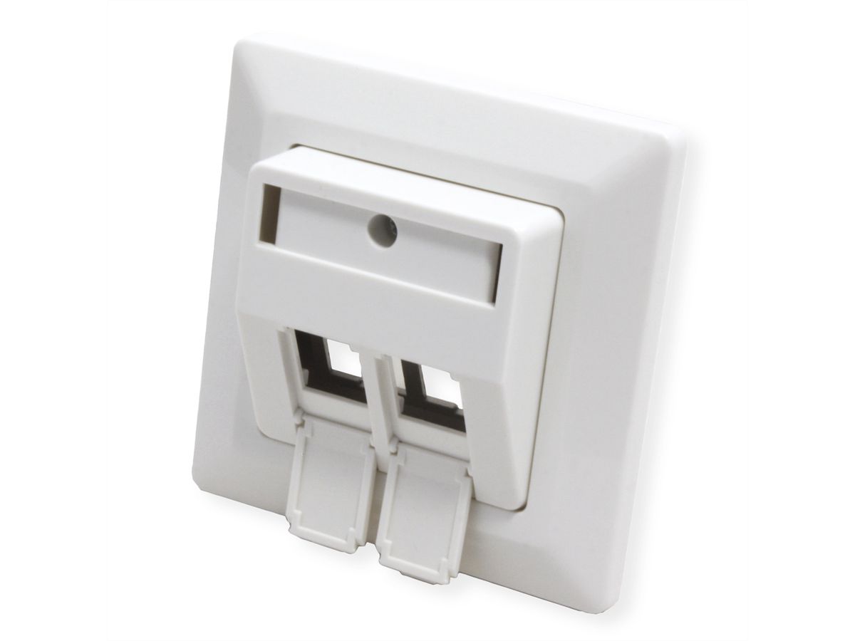 ROLINE Desktop Type 2-Port Face Plate, with dust caps