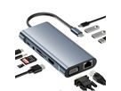 VALUE Dockingstation Type C, 1x HDMI 4K30, 1x VGA 1080p, 1x Gigabit Ethernet, 3x USB 3.2 Gen1 (A), 1x USB 2.0 (C), 1x SD/TF, 1x Audio, 1x Type C PD (Power Delivery)
