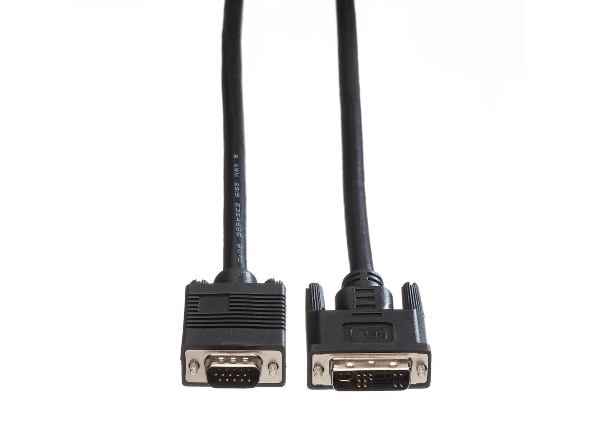 ROLINE DVI Cable, DVI (12+5) - HD15, M/M, 5 m