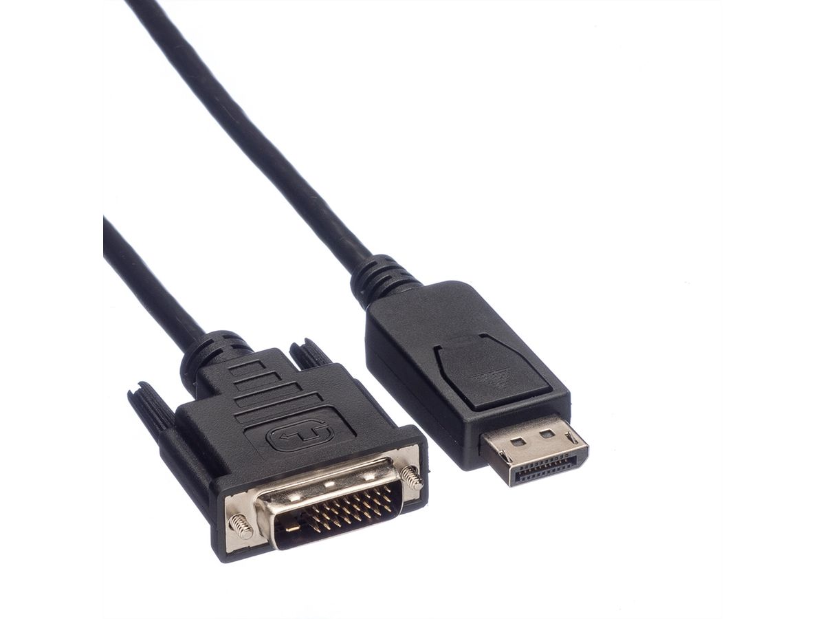 ROLINE DisplayPort Cable, DP-DVI (24+1), M/M, black, 1 m