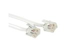 RJ-12 Cable, 6P4C, white, 6 m