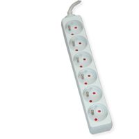 VALUE Power Strip, 6-way UTE, white, 3 m