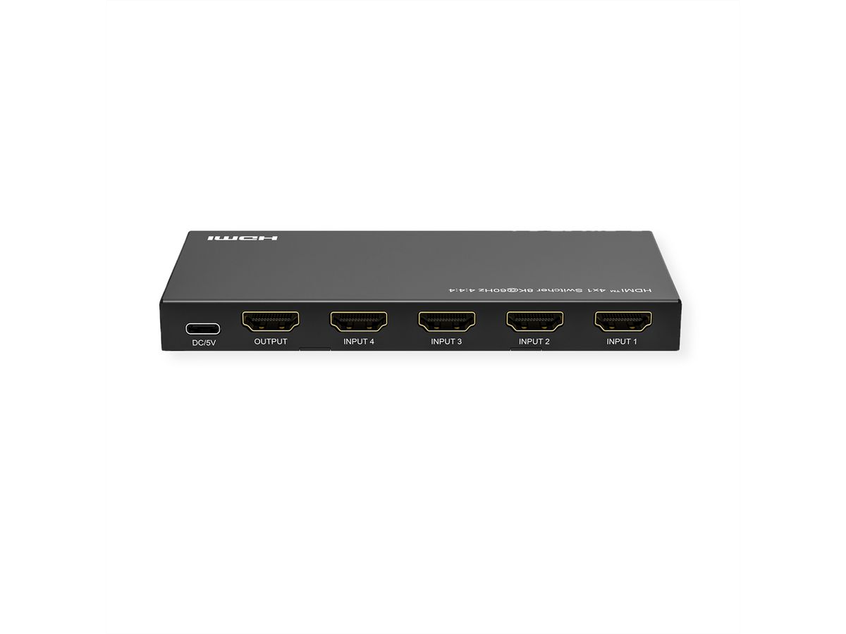 ROLINE HDMI Switch, 4x1, 8K60Hz, with Remote Control