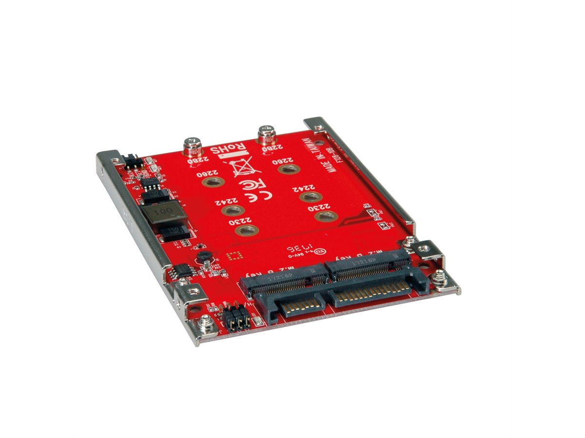 ROLINE M.2 to SATA III SSD H/W adapter, 2x M.2 NGFF SSD, bootable and RAID-capable