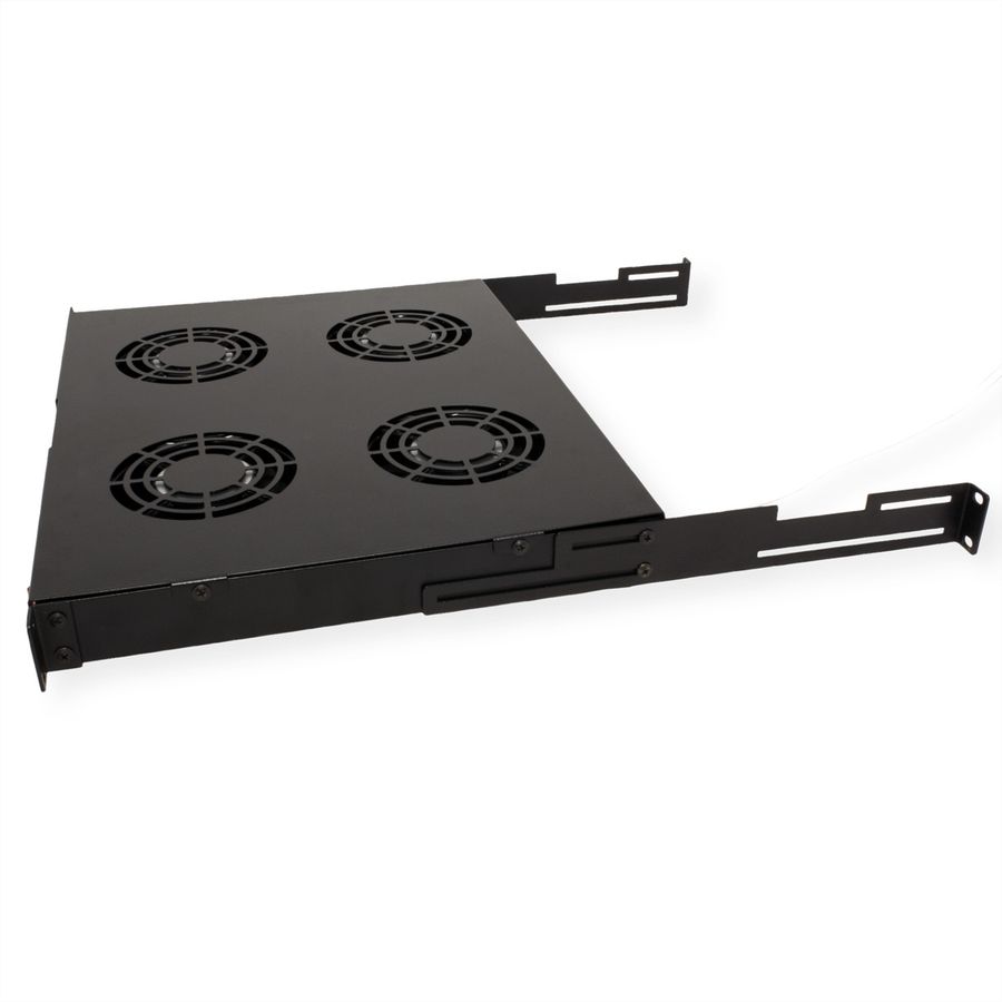 ROLINE 19-inch fan unit 4 fans, Thermostat black