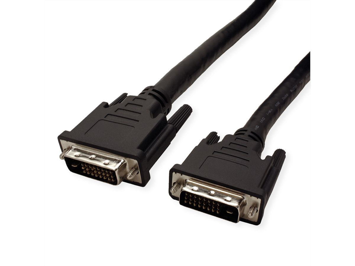 ROLINE DVI Cable, DVI (24+1), Dual Link, M/M, 20 m
