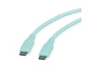 ROLINE USB 2.0 Cable, C–C, M/M, 60W, silicone, green, 1 m