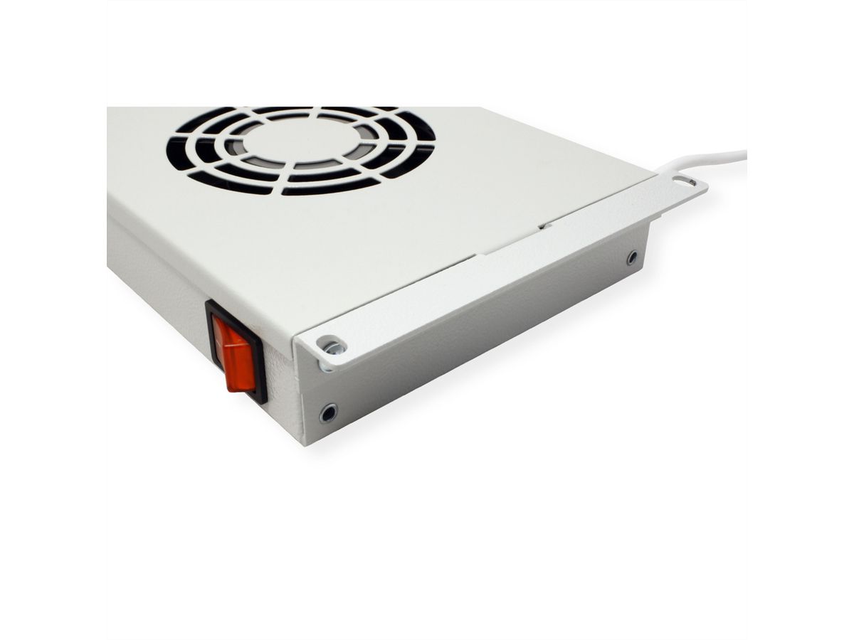 ROLINE 19-inch fan unit 2 fans, Thermostat grey