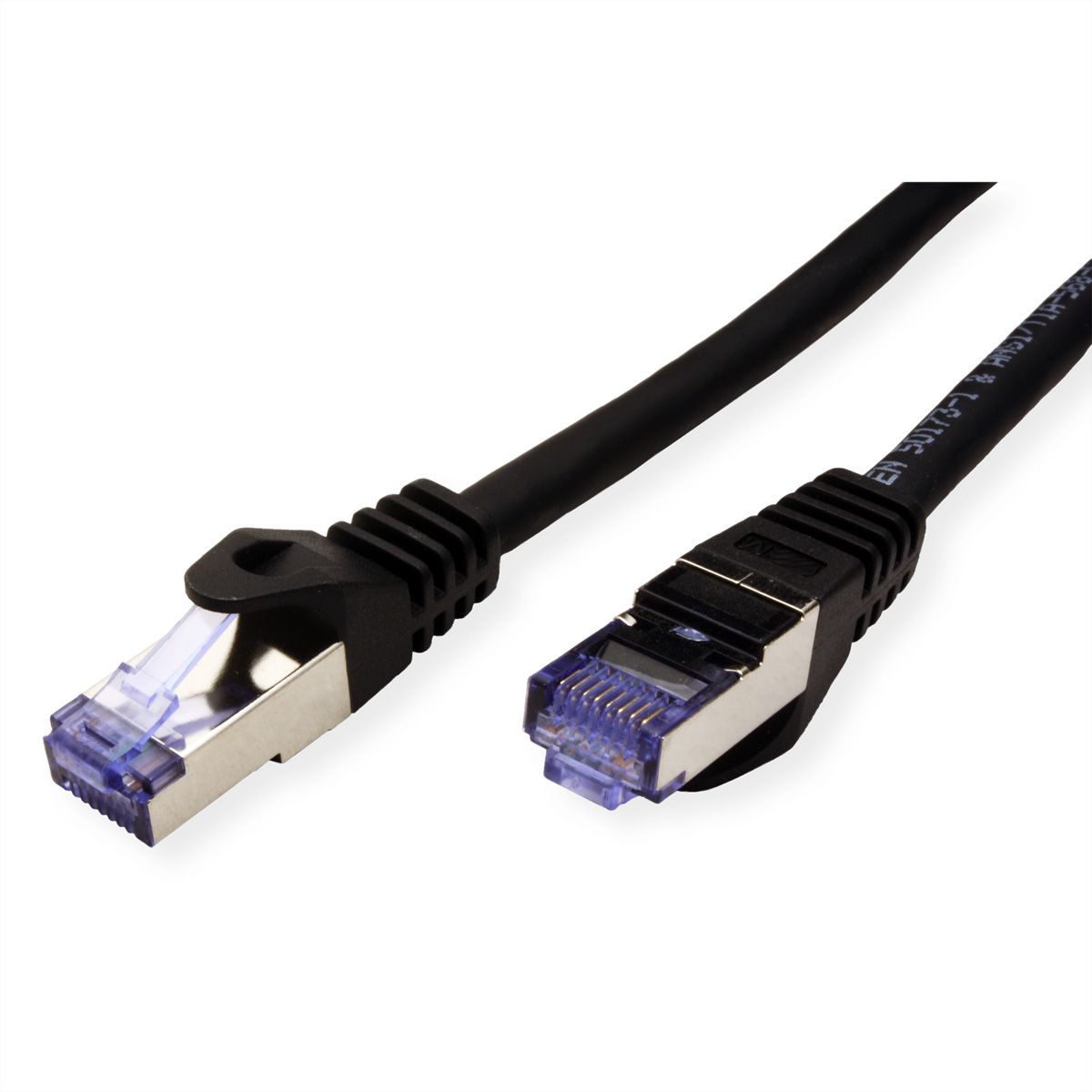 ROLINE S/FTP Patch Cord Cat.6A, Component Level, LSOH, black, 0.5 m