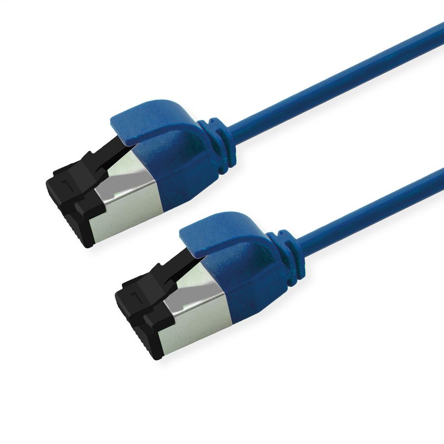 ROLINE U/FTP Patch Cord Cat. 8.1 (Class I), LSOH, SLIM, blue, 2 m