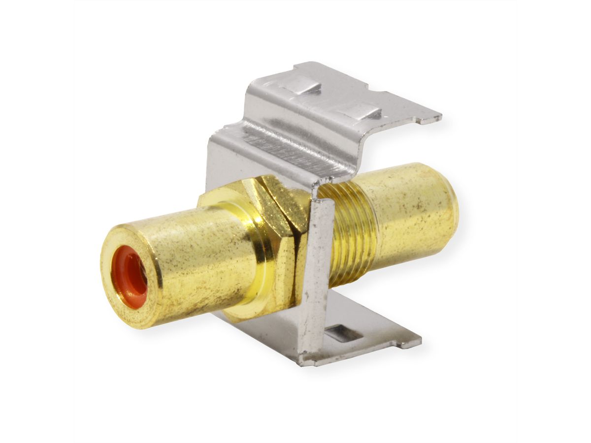 ROLINE RCA Keystone Coupler, Metal, Shielded, red