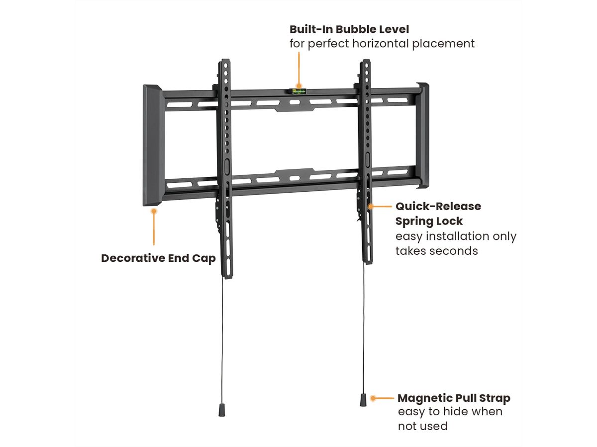 VALUE TV Wall Mount, 27mm Wall Distance, < 75kg, VESA 600x400, fixed